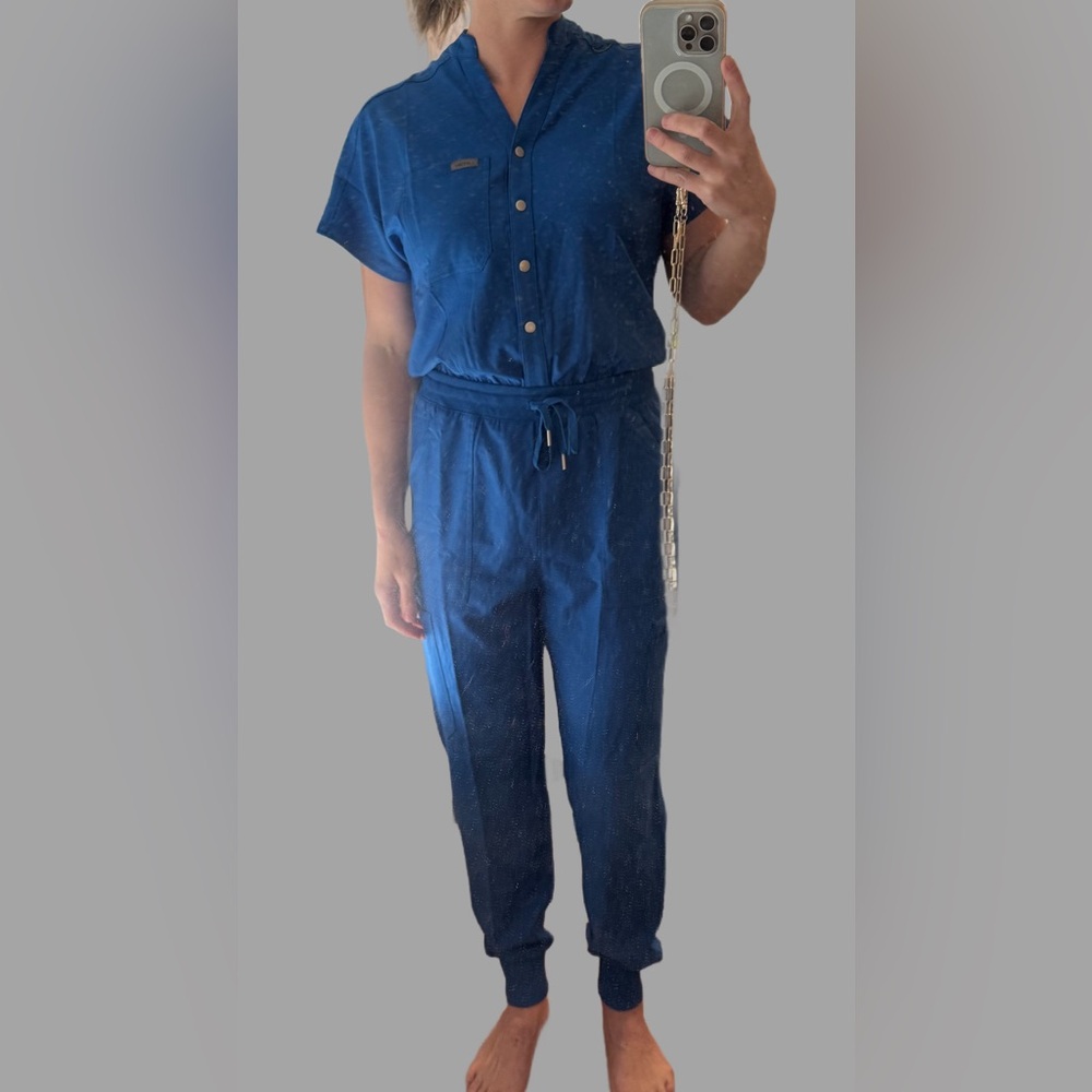 Landau 8-Pocket Cargo Scrub Jumpsuit Royal Blue NEW - Picture 11 of 11